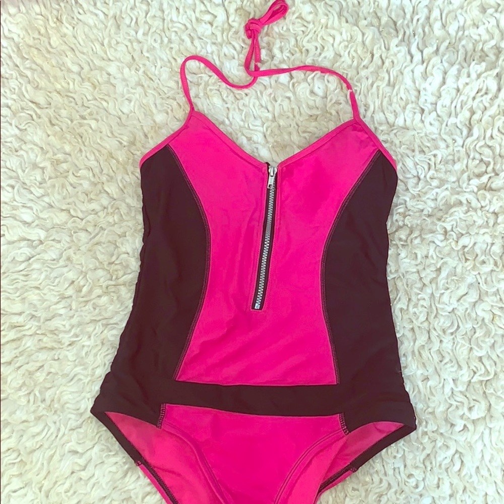 Hot Pink Arizona Zip-up Swimsuit